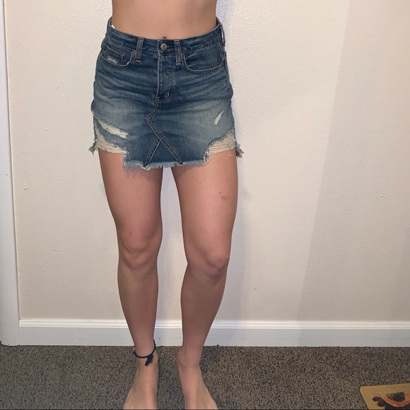 american eagle denim mini skirt